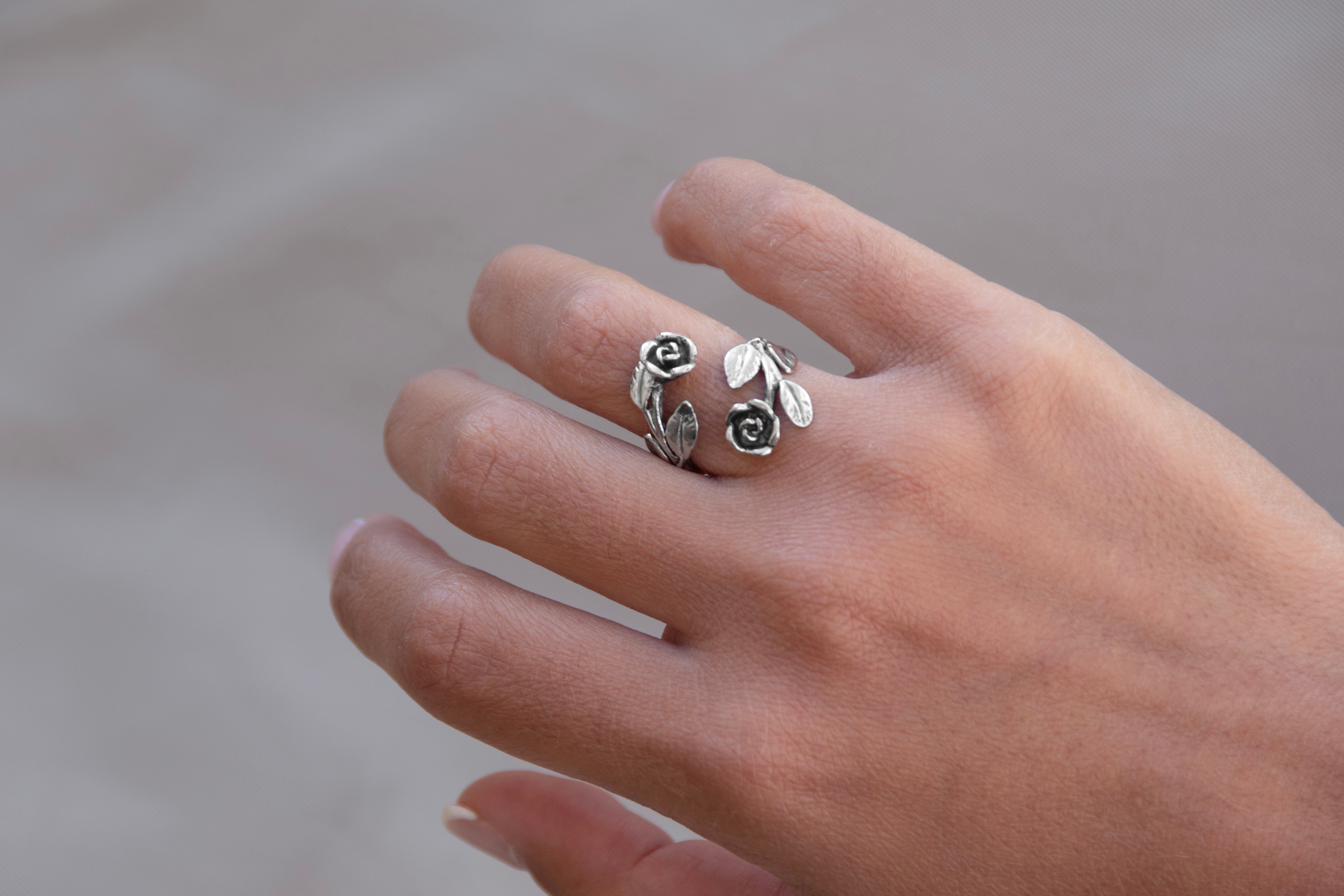 Bague Roses Noires Double