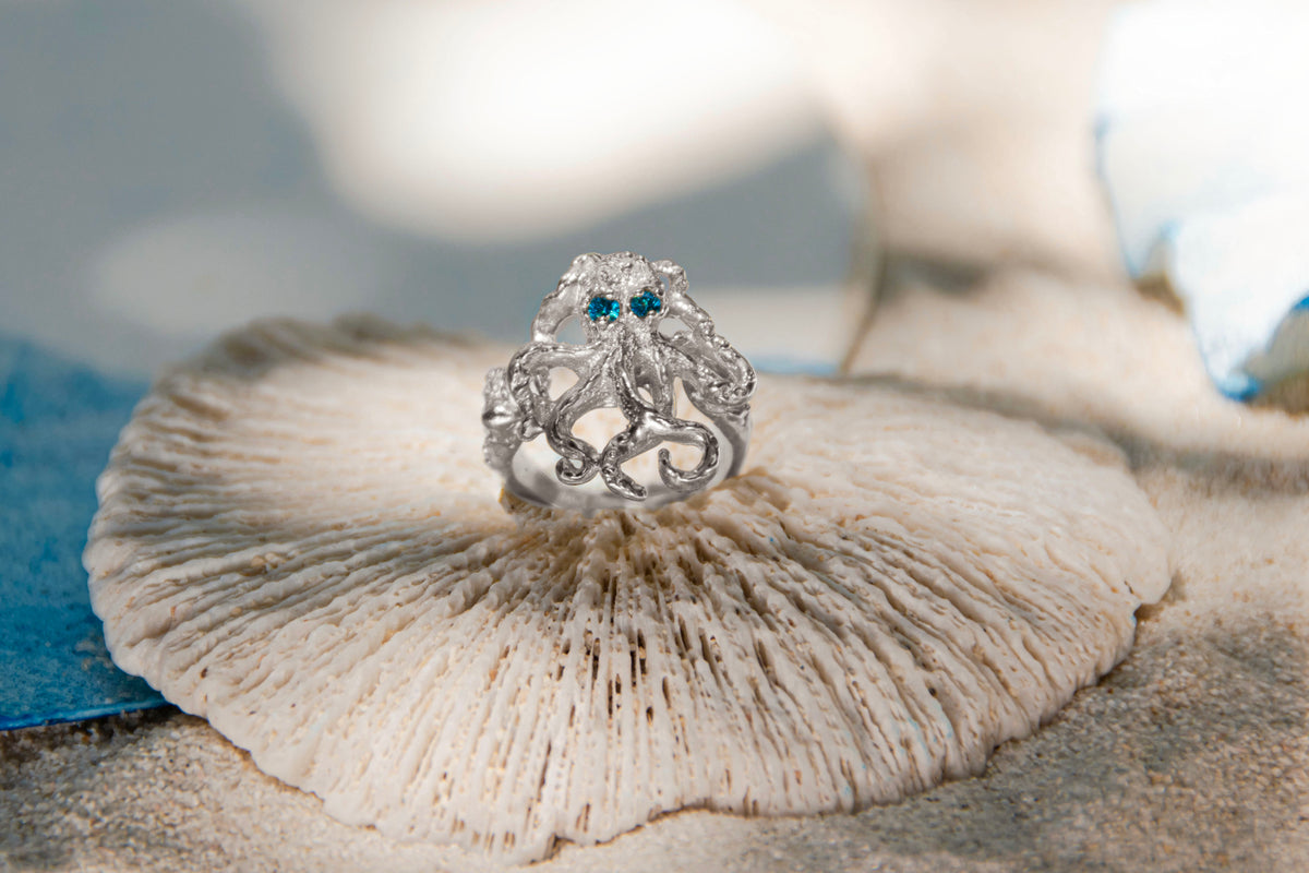 Anello Poseidone| Anello con polpo in argento| – Bi Silver