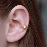 Ear Cuff Black Roses Placcato Oro